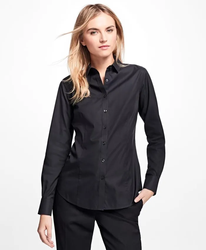 Brooks Brothers Petites Petite NonIron TailoredFit Dress Shirt Black 8211 Women Brooks Brothers Petites Petite NonIron TailoredFit Dress Shirt Black 8211 Women