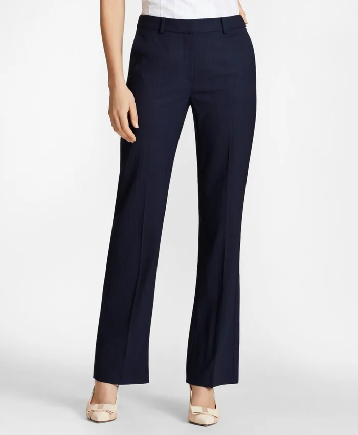 Brooks Brothers Petites Petite Pinstripe BrooksCool Merino Wool Pants Navy 8211 Women Brooks Brothers Petites Petite Pinstripe BrooksCool Merino Wool Pants Navy 8211 Women