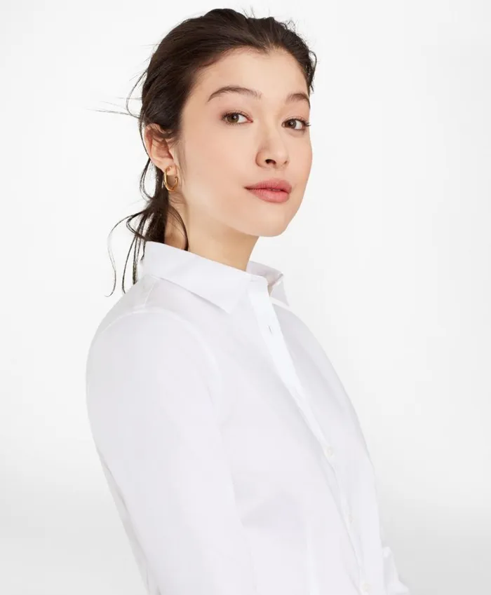 Brooks Brothers Petites Petite TailoredFit Performance NonIron COOLMAX Poplin Shirt White 8211 Women Brooks Brothers Petites Petite TailoredFit Performance NonIron COOLMAX Poplin Shirt White 8211 Women