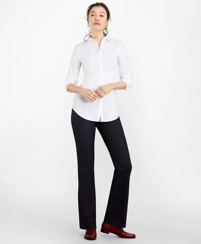 Brooks Brothers Petites Petite TailoredFit Performance NonIron COOLMAX Poplin Shirt White 8211 Women Brooks Brothers Petites Petite TailoredFit Performance NonIron COOLMAX Poplin Shirt White 8211 Women