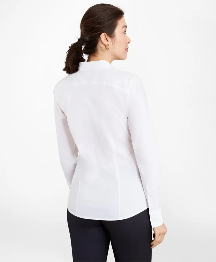 Brooks Brothers Petites Petite TailoredFit Performance NonIron COOLMAX Poplin Shirt White 8211 Women Brooks Brothers Petites Petite TailoredFit Performance NonIron COOLMAX Poplin Shirt White 8211 Women