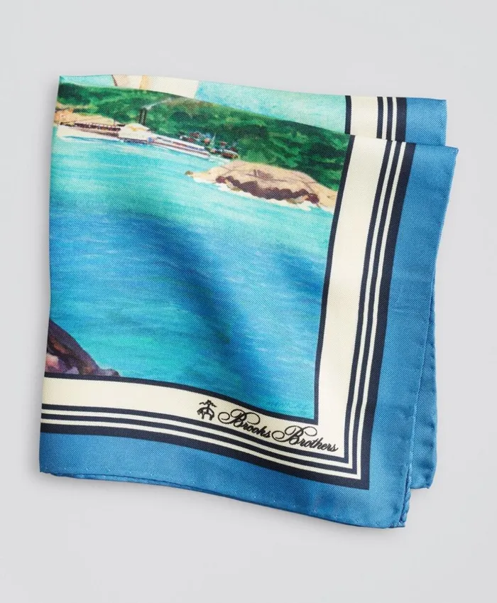 Brooks Brothers Pocket Squares and Handkerchiefs Limited Edition Archival Collection Spring 1982 Silk Pocket Square Blue 8211 Men Brooks Brothers Pocket Squares and Handkerchiefs Limited Edition Archival Collection Spring 1982 Silk Pocket Square Blue 8211 Men