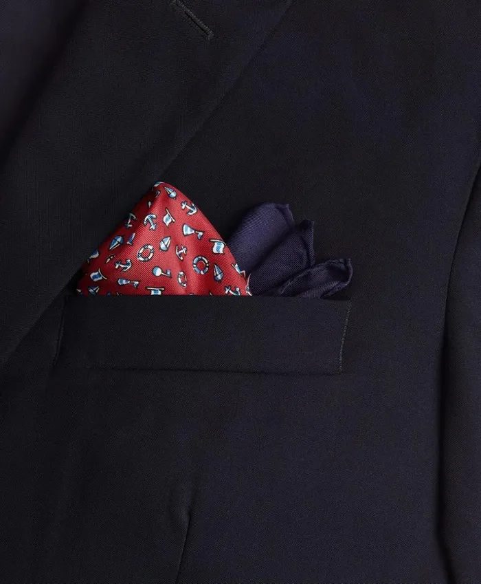 Brooks Brothers Pocket Squares and Handkerchiefs Nautical Motif Pocket Square Red 8211 Men Brooks Brothers Pocket Squares and Handkerchiefs Nautical Motif Pocket Square Red 8211 Men