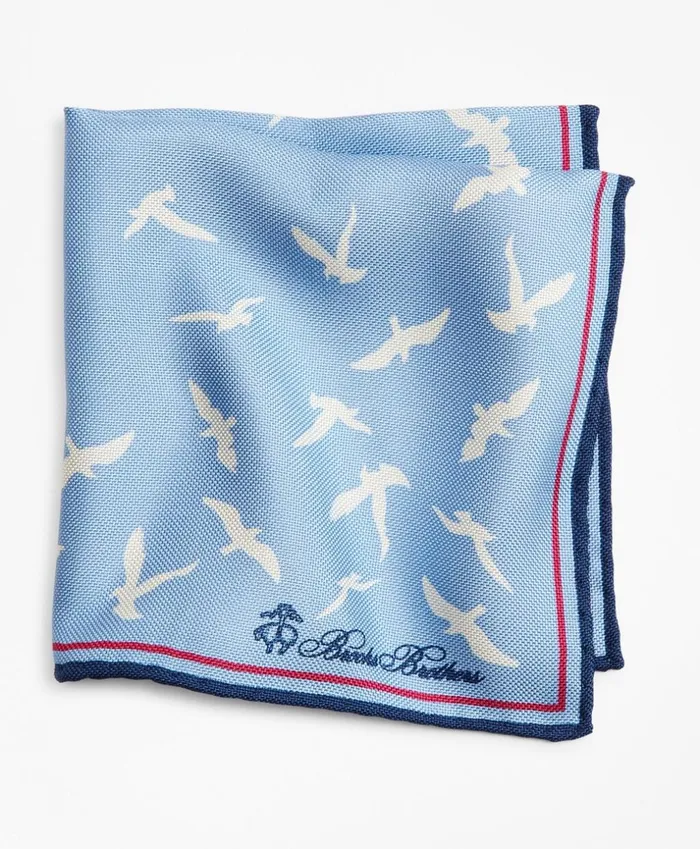Brooks Brothers Pocket Squares and Handkerchiefs Seagull And Dot Pocket Square Light Blue 8211 Men Brooks Brothers Pocket Squares and Handkerchiefs Seagull And Dot Pocket Square Light Blue 8211 Men