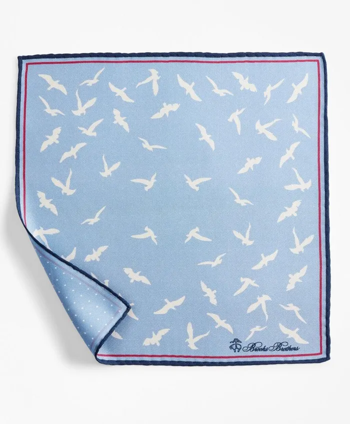 Brooks Brothers Pocket Squares and Handkerchiefs Seagull And Dot Pocket Square Light Blue 8211 Men Brooks Brothers Pocket Squares and Handkerchiefs Seagull And Dot Pocket Square Light Blue 8211 Men