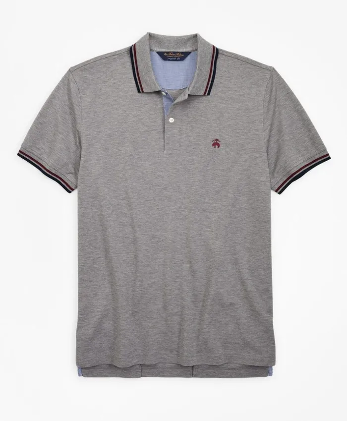 Brooks Brothers Polos and TShirts Original Fit Stripe Trim Polo Shirt Grey 8211 Men Brooks Brothers Polos and TShirts Original Fit Stripe Trim Polo Shirt Grey 8211 Men
