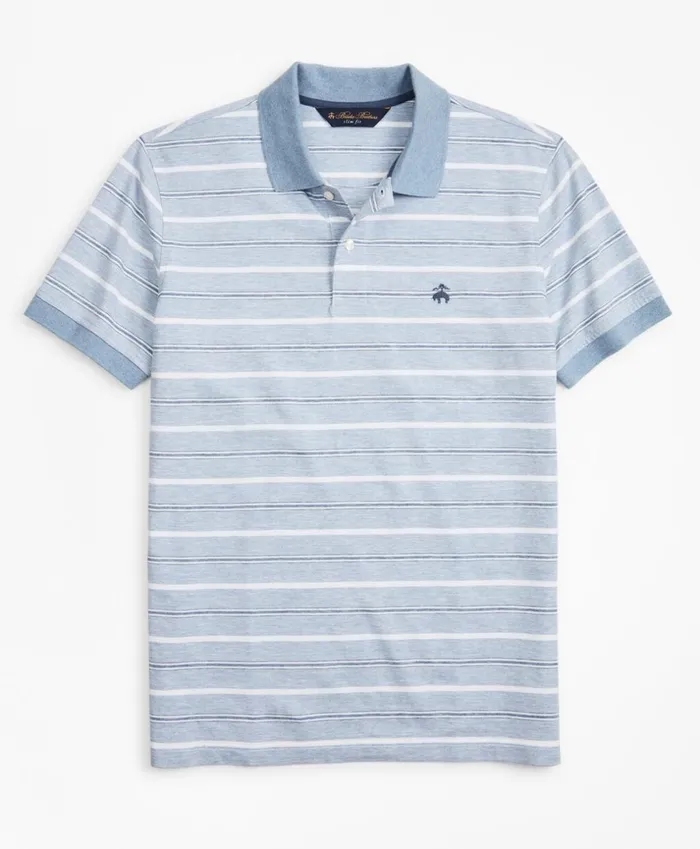 Brooks Brothers Polos and TShirts Slim Fit Cotton And Linen Stripe Polo Shirt Blue 8211 Men Brooks Brothers Polos and TShirts Slim Fit Cotton And Linen Stripe Polo Shirt Blue 8211 Men
