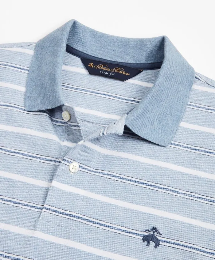 Brooks Brothers Polos and TShirts Slim Fit Cotton And Linen Stripe Polo Shirt Blue 8211 Men Brooks Brothers Polos and TShirts Slim Fit Cotton And Linen Stripe Polo Shirt Blue 8211 Men