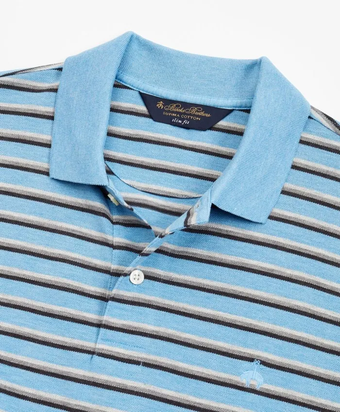 Brooks Brothers Polos and TShirts Slim Fit Heathered Stripe Polo Shirt Blue 8211 Men Brooks Brothers Polos and TShirts Slim Fit Heathered Stripe Polo Shirt Blue 8211 Men