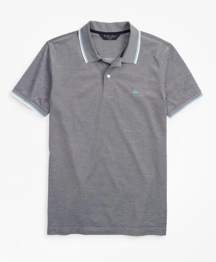 Brooks Brothers Polos and TShirts Slim Fit Tipped Polo Shirt Grey 8211 Men