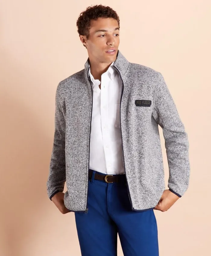 Brooks Brothers Polos and TShirts ZipUp Fleece Sweater Jacket Grey 8211 Men Brooks Brothers Polos and TShirts ZipUp Fleece Sweater Jacket Grey 8211 Men