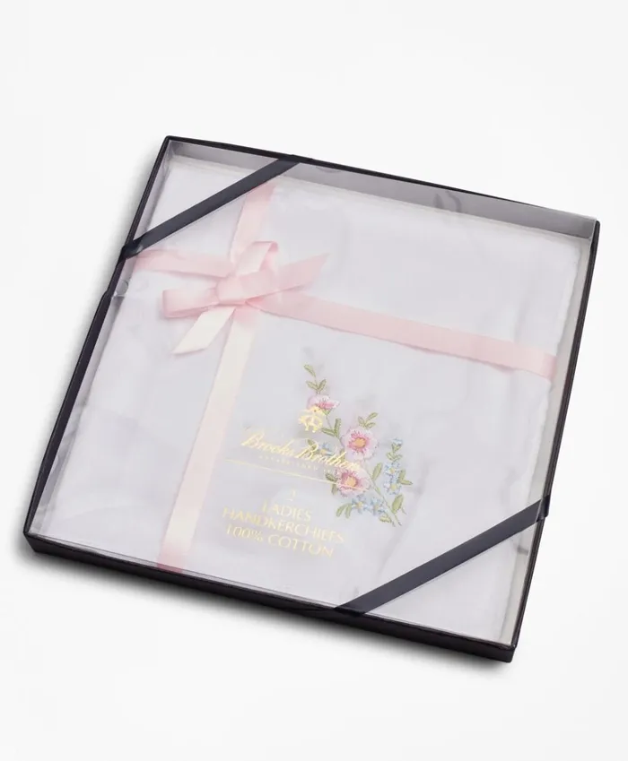 Brooks Brothers Scarves Hats and Gloves FloralEmbroidered Cotton Handkerchief 8211 Set Of 2 White 8211 Women Brooks Brothers Scarves Hats and Gloves FloralEmbroidered Cotton Handkerchief 8211 Set Of 2 White 8211 Women