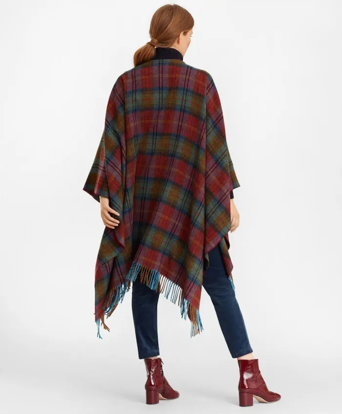 Brooks Brothers Scarves Hats and Gloves Tartan Wool Ruana Redmulti 8211 Women Brooks Brothers Scarves Hats and Gloves Tartan Wool Ruana Redmulti 8211 Women