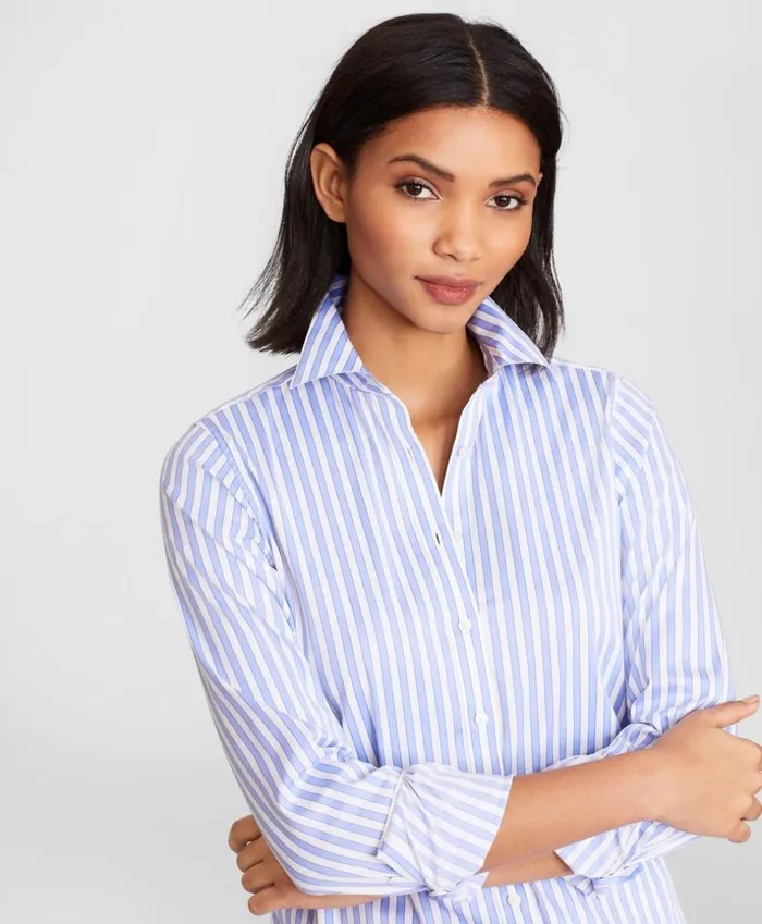 Brooks Brothers Shirts and Tops ClassicFit Striped Stretch Cotton Sateen Dobby Luxury Shirt Bluewhite 8211 Women Brooks Brothers Shirts and Tops ClassicFit Striped Stretch Cotton Sateen Dobby Luxury Shirt Bluewhite 8211 Women