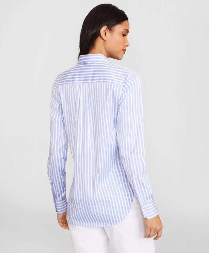 Brooks Brothers Shirts and Tops ClassicFit Striped Stretch Cotton Sateen Dobby Luxury Shirt Bluewhite 8211 Women Brooks Brothers Shirts and Tops ClassicFit Striped Stretch Cotton Sateen Dobby Luxury Shirt Bluewhite 8211 Women