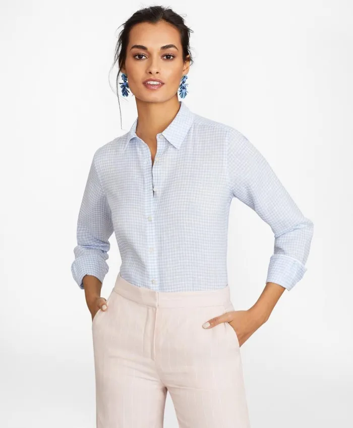 Brooks Brothers Shirts and Tops Gingham Irish Linen Tunic Blue 8211 Women Brooks Brothers Shirts and Tops Gingham Irish Linen Tunic Blue 8211 Women