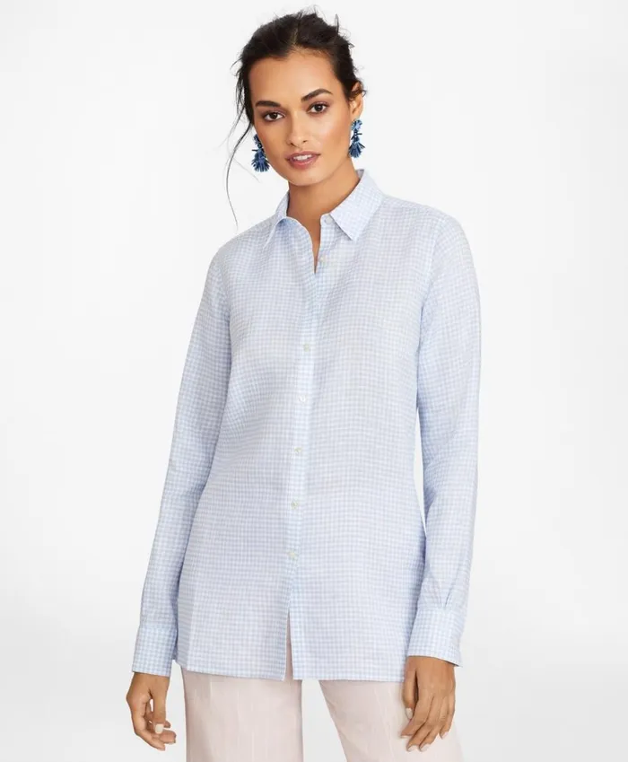 Brooks Brothers Shirts and Tops Gingham Irish Linen Tunic Blue 8211 Women Brooks Brothers Shirts and Tops Gingham Irish Linen Tunic Blue 8211 Women