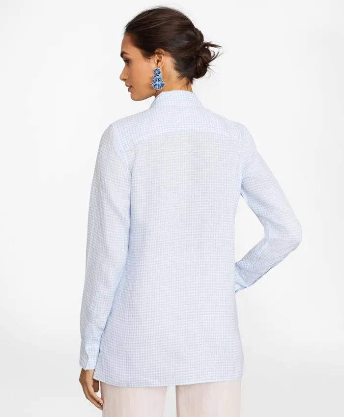 Brooks Brothers Shirts and Tops Gingham Irish Linen Tunic Blue 8211 Women Brooks Brothers Shirts and Tops Gingham Irish Linen Tunic Blue 8211 Women