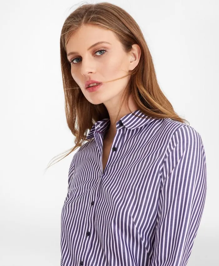 Brooks Brothers Shirts and Tops NonIron Striped Supima Cotton Fitted Shirt Purpleblack 8211 Women Brooks Brothers Shirts and Tops NonIron Striped Supima Cotton Fitted Shirt Purpleblack 8211 Women