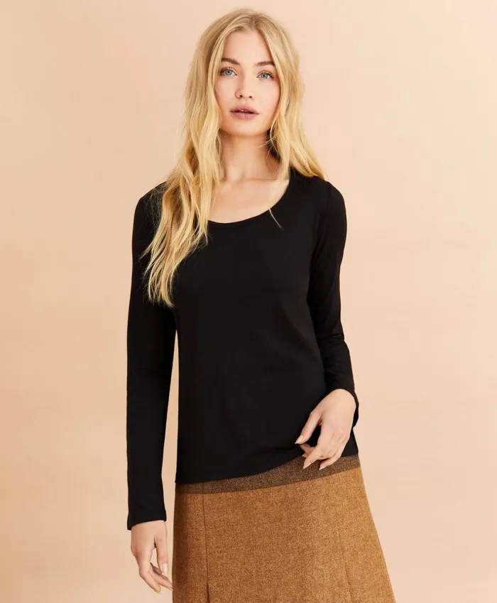 Brooks Brothers Shirts and Tops Scoopneck LongSleeve TShirt Black 8211 Women Brooks Brothers Shirts and Tops Scoopneck LongSleeve TShirt Black 8211 Women