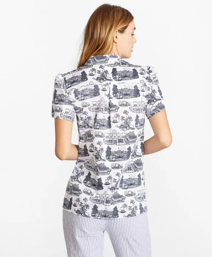 Brooks Brothers Shirts and Tops Toile Supima Cotton Sateen ShortSleeve Shirt Whiteblue 8211 Women Brooks Brothers Shirts and Tops Toile Supima Cotton Sateen ShortSleeve Shirt Whiteblue 8211 Women