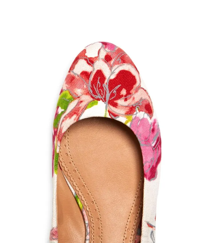 Brooks Brothers Shoes and Belts Floral Canvas Ballet Flats Pinkcognac 8211 Women Brooks Brothers Shoes and Belts Floral Canvas Ballet Flats Pinkcognac 8211 Women