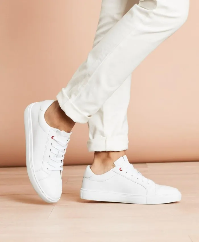 Brooks Brothers Shoes and Belts RuffleTrimmed Leather LowTop Sneakers White 8211 Women Brooks Brothers Shoes and Belts RuffleTrimmed Leather LowTop Sneakers White 8211 Women