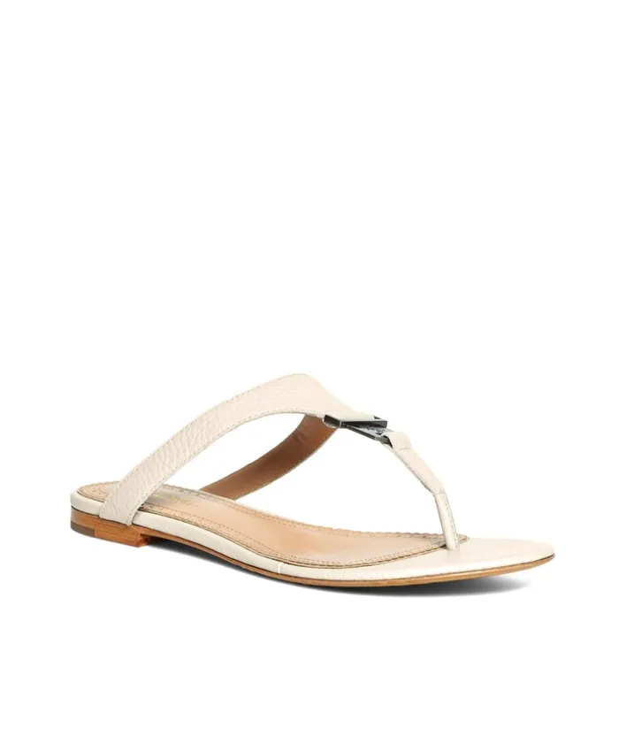 Brooks Brothers Shoes and Belts Tumbled Calfskin Thong Sandals Ivory 8211 Women Brooks Brothers Shoes and Belts Tumbled Calfskin Thong Sandals Ivory 8211 Women