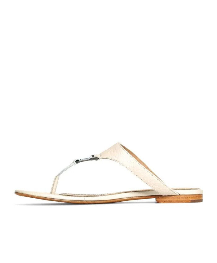 Brooks Brothers Shoes and Belts Tumbled Calfskin Thong Sandals Ivory 8211 Women