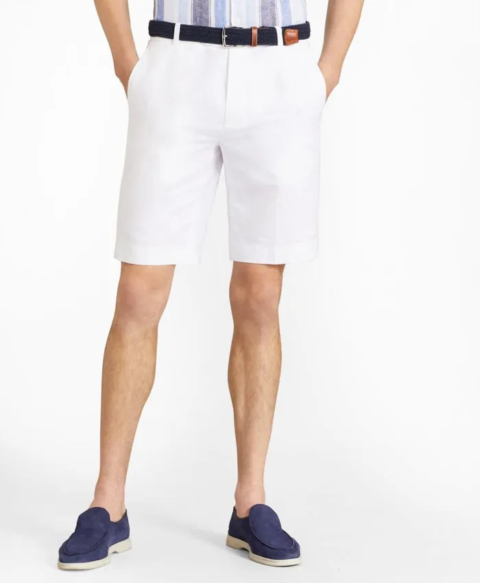 Brooks Brothers Shorts and Swimwear Houndstooth Cotton And Linen Bermuda Shorts White 8211 Men Brooks Brothers Shorts and Swimwear Houndstooth Cotton And Linen Bermuda Shorts White 8211 Men