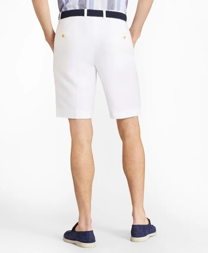 Brooks Brothers Shorts and Swimwear Houndstooth Cotton And Linen Bermuda Shorts White 8211 Men Brooks Brothers Shorts and Swimwear Houndstooth Cotton And Linen Bermuda Shorts White 8211 Men