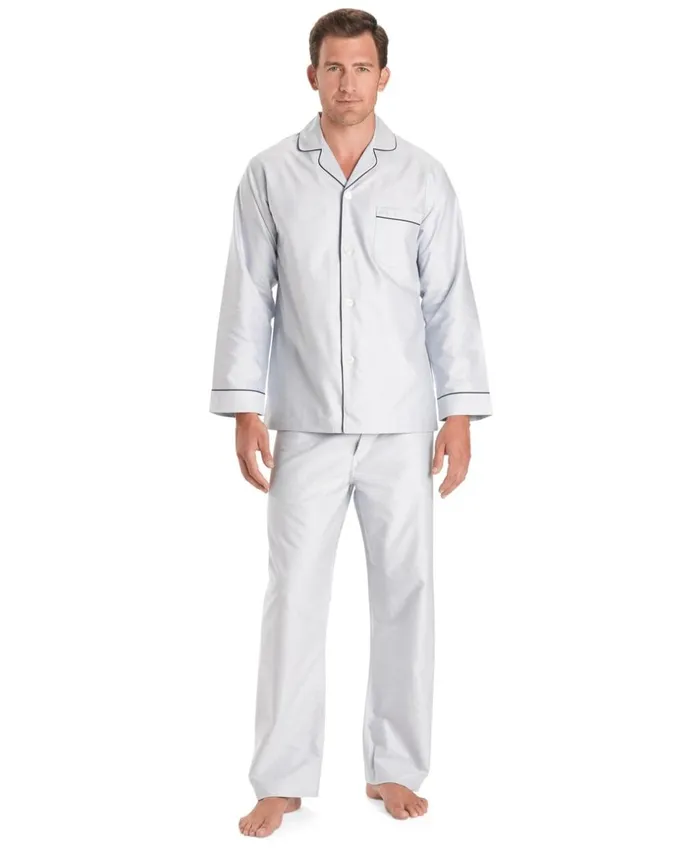 Brooks Brothers Sleepwear WrinkleResistant Oxford Pajamas Blue 8211 Men