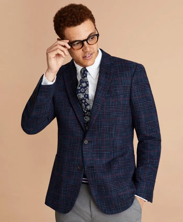 Brooks Brothers Sport Coats and Vests WoolBlend Plaid Sport Coat Navy 8211 Men Brooks Brothers Sport Coats and Vests WoolBlend Plaid Sport Coat Navy 8211 Men