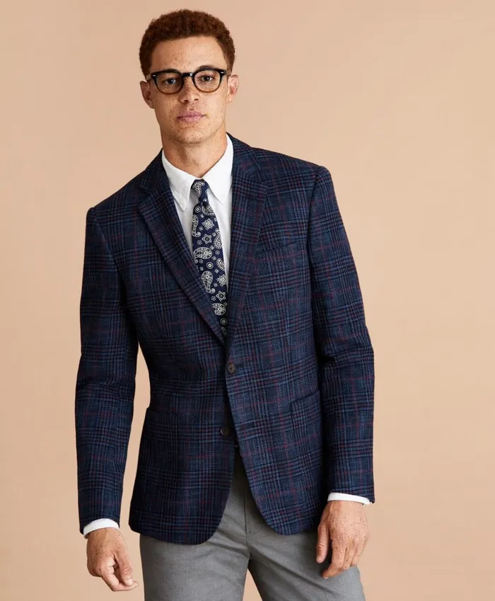 Brooks Brothers Sport Coats and Vests WoolBlend Plaid Sport Coat Navy 8211 Men Brooks Brothers Sport Coats and Vests WoolBlend Plaid Sport Coat Navy 8211 Men