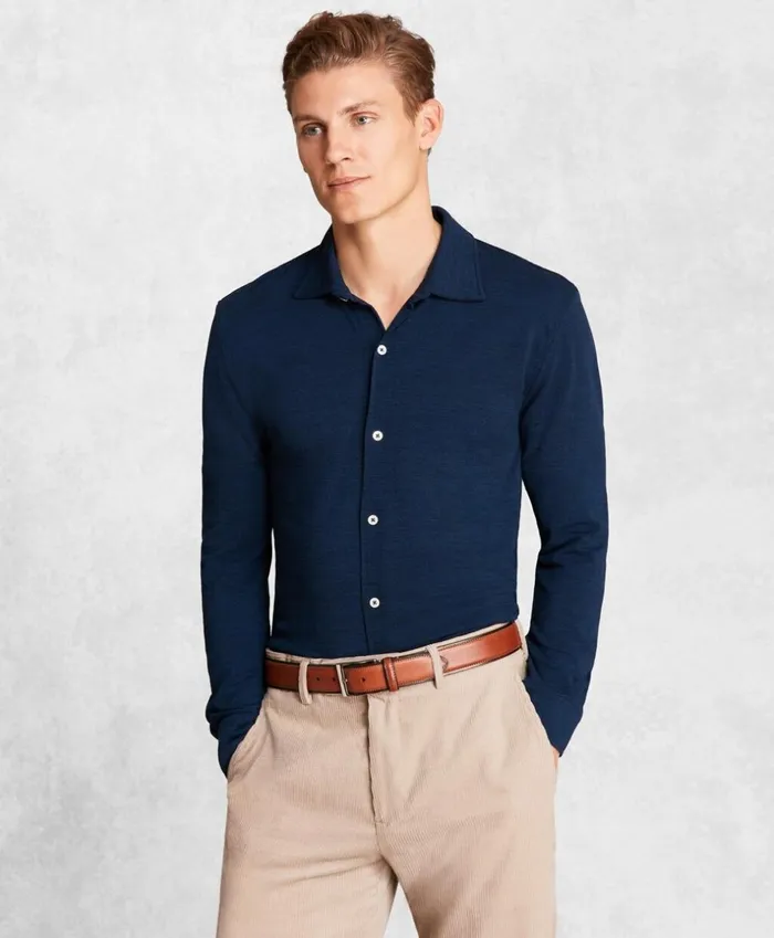 Brooks Brothers Sport Shirts Golden Fleece BrooksTech Pique Sport Shirt Blue 8211 Men Brooks Brothers Sport Shirts Golden Fleece BrooksTech Pique Sport Shirt Blue 8211 Men