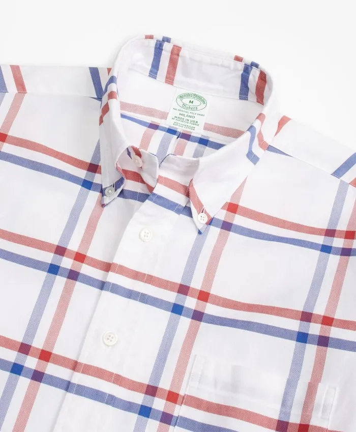 Brooks Brothers Sport Shirts Milano Fit Oxford Windowpane Sport Shirt Whitebluered 8211 Men Brooks Brothers Sport Shirts Milano Fit Oxford Windowpane Sport Shirt Whitebluered 8211 Men