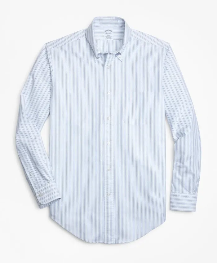 Brooks Brothers Sport Shirts Regent Fit Oxford DoubleStripe Sport Shirt Blue 8211 Men Brooks Brothers Sport Shirts Regent Fit Oxford DoubleStripe Sport Shirt Blue 8211 Men