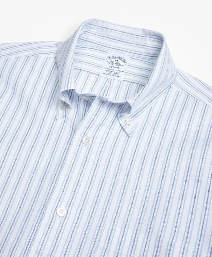 Brooks Brothers Sport Shirts Regent Fit Oxford DoubleStripe Sport Shirt Blue 8211 Men Brooks Brothers Sport Shirts Regent Fit Oxford DoubleStripe Sport Shirt Blue 8211 Men