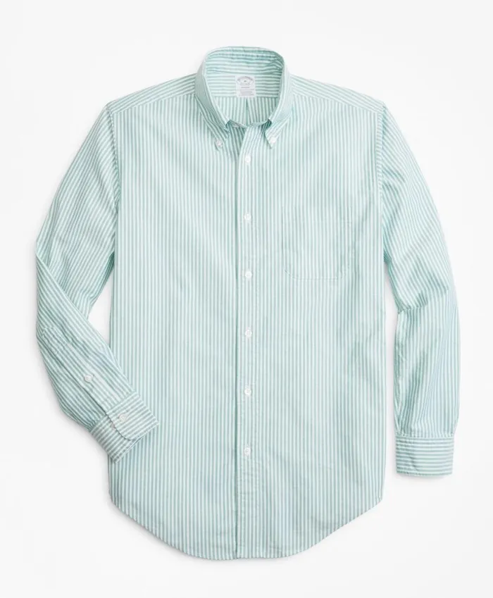 Brooks Brothers Sport Shirts Regent Fit Oxford Narrow Stripe Sport Shirt Green 8211 Men Brooks Brothers Sport Shirts Regent Fit Oxford Narrow Stripe Sport Shirt Green 8211 Men