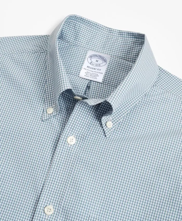Brooks Brothers Sport Shirts Regent Fitted Sport Shirt Performance Series With COOLMAX Gingham Blue 8211 Men Brooks Brothers Sport Shirts Regent Fitted Sport Shirt Performance Series With COOLMAX Gingham Blue 8211 Men