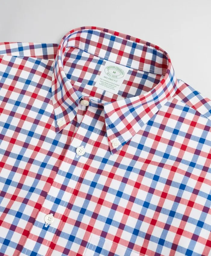 Brooks Brothers Sport Shirts Stretch Milano SlimFit Sport Shirt NonIron Large Windowpane Red 8211 Men Brooks Brothers Sport Shirts Stretch Milano SlimFit Sport Shirt NonIron Large Windowpane Red 8211 Men