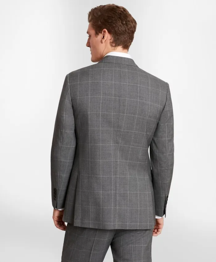 Brooks Brothers Suits BrooksGate MilanoFit Windowpane Wool Suit Jacket Medium Grey 8211 Men Brooks Brothers Suits BrooksGate MilanoFit Windowpane Wool Suit Jacket Medium Grey 8211 Men