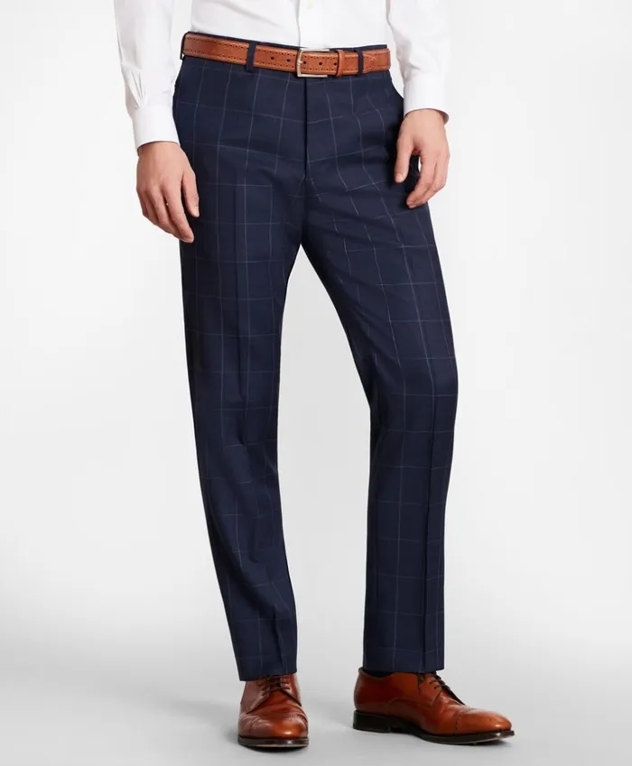 Brooks Brothers Suits BrooksGate MilanoFit Windowpane Wool Twill Suit Pants Blue 8211 Men Brooks Brothers Suits BrooksGate MilanoFit Windowpane Wool Twill Suit Pants Blue 8211 Men