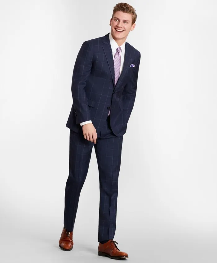 Brooks Brothers Suits BrooksGate MilanoFit Windowpane Wool Twill Suit Pants Blue 8211 Men Brooks Brothers Suits BrooksGate MilanoFit Windowpane Wool Twill Suit Pants Blue 8211 Men