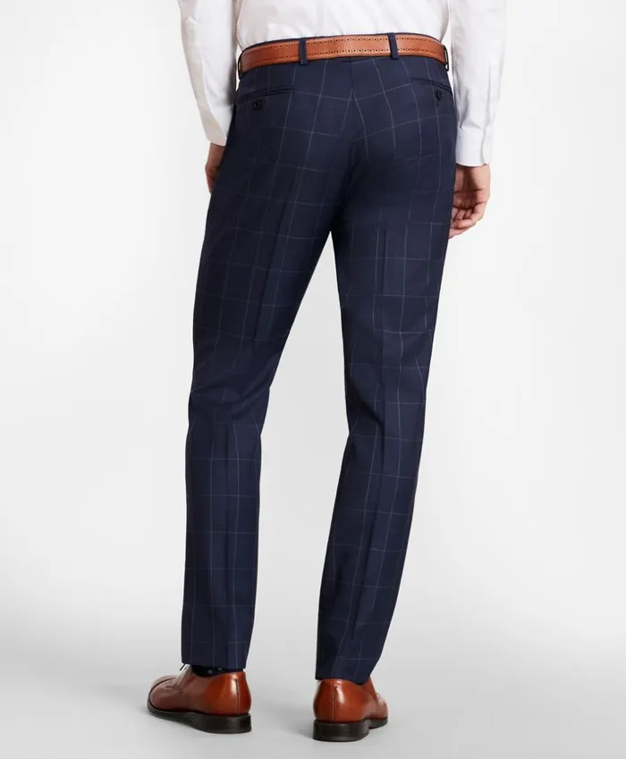 Brooks Brothers Suits BrooksGate MilanoFit Windowpane Wool Twill Suit Pants Blue 8211 Men Brooks Brothers Suits BrooksGate MilanoFit Windowpane Wool Twill Suit Pants Blue 8211 Men