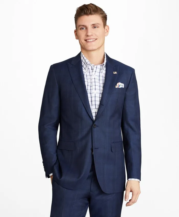 Brooks Brothers Suits Milano Fit ThreeButton Plaid 1818 Suit Navy 8211 Men Brooks Brothers Suits Milano Fit ThreeButton Plaid 1818 Suit Navy 8211 Men