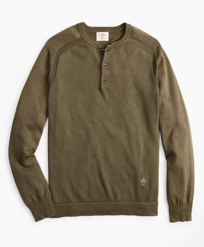 Brooks Brothers Sweaters Acid Wash Henley Sweater Olive 8211 Men Brooks Brothers Sweaters Acid Wash Henley Sweater Olive 8211 Men
