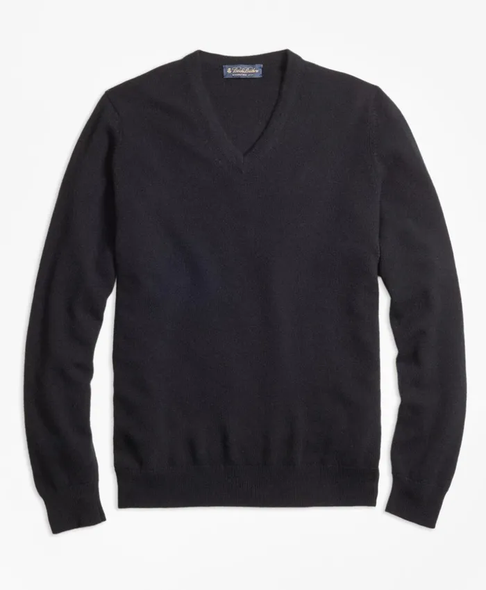 Brooks Brothers Sweaters Cashmere VNeck SweaterBasic Colors Black 8211 Men