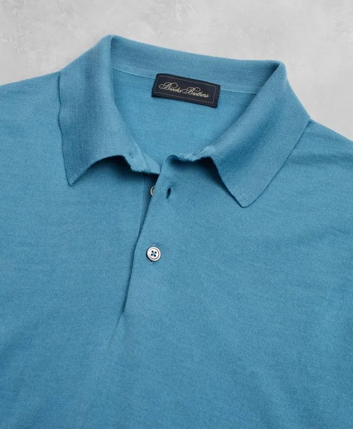 Brooks Brothers Sweaters Golden Fleece 3D Knit FineGauge Merino ShortSleeve Polo Blue 8211 Men Brooks Brothers Sweaters Golden Fleece 3D Knit FineGauge Merino ShortSleeve Polo Blue 8211 Men