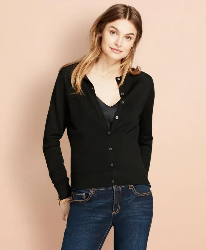 Brooks Brothers Sweaters Merino Wool Cardigan Black 8211 Women
